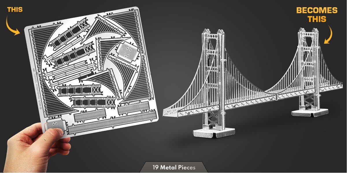 3D pusle Metal Earth San Francisco Golden Gate Sild цена и информация | Lauamängud ja mõistatused | kaup24.ee