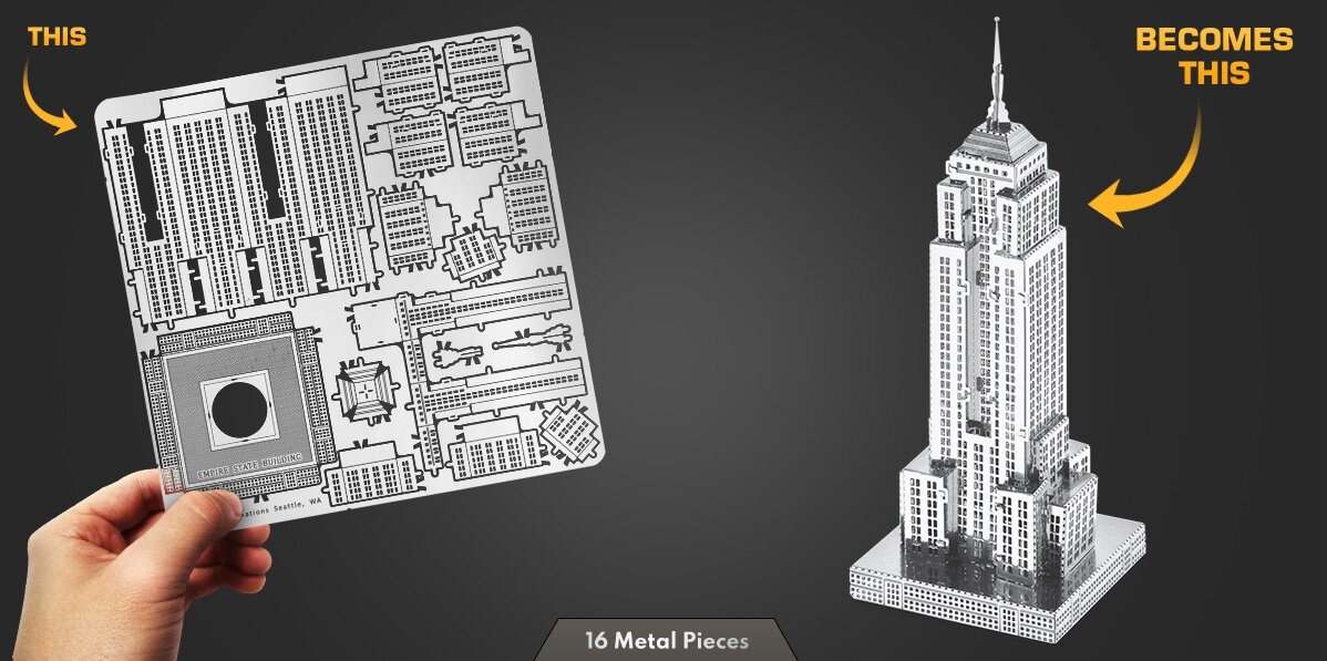 3D pusle Metal Earth Empire State Building hind ja info | Lauamängud ja mõistatused | kaup24.ee