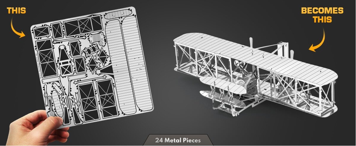 Metal Earth 3D pusle lennuk Wright Brothers Airplane hind ja info | Lauamängud ja mõistatused | kaup24.ee