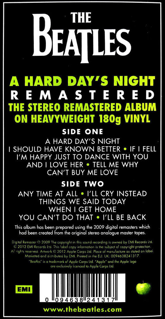 The Beatles - A Hard Day's Night, LP, vinüülplaat, 12" vinyl record hind ja info | Vinüülplaadid, CD, DVD | kaup24.ee