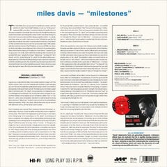 Miles Davis - Milestones, LP, vinüülplaat, 12" vinyl record hind ja info | Vinüülplaadid, CD, DVD | kaup24.ee