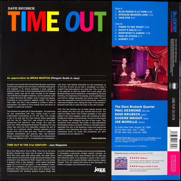 The Dave Brubeck Quartet - Time Out, LP, Colored vinyl, vinüülplaat, 12" vinyl record hind ja info | Vinüülplaadid, CD, DVD | kaup24.ee