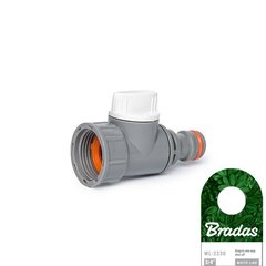 Kraanühendus klapi ja sisekeermega 3/4" Bradas WHITE LINE hind ja info | Kastekannud, voolikud, niisutus | kaup24.ee