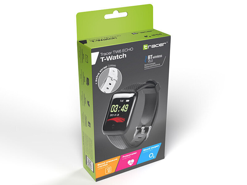 Tracer T-Watch TW6 Echo Black + White цена и информация | Nutikellad (smartwatch) | kaup24.ee