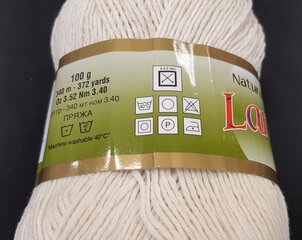 Kudumislõng Lanoso Natural Cotton; värv valge 901L hind ja info | Kudumistarvikud | kaup24.ee