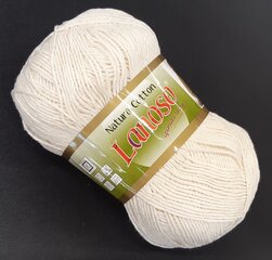 Kudumislõng Lanoso Natural Cotton; värv valge 901L hind ja info | Kudumistarvikud | kaup24.ee