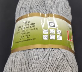 Kudumislõng Lanoso Natural Cotton; värv hall 952PIL hind ja info | Kudumistarvikud | kaup24.ee