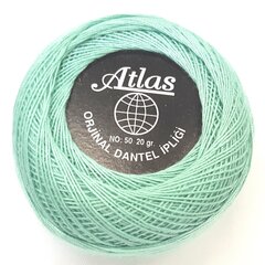 Нить для вязания крючком Атлас, цвет зеленый 130 цена и информация | Принадлежности для вязания | kaup24.ee
