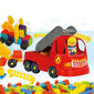 Mängukomplekt 100 osast koos tuletõrjeautoga ja ühe 3D figuuriga цена и информация | Arendavad mänguasjad | kaup24.ee