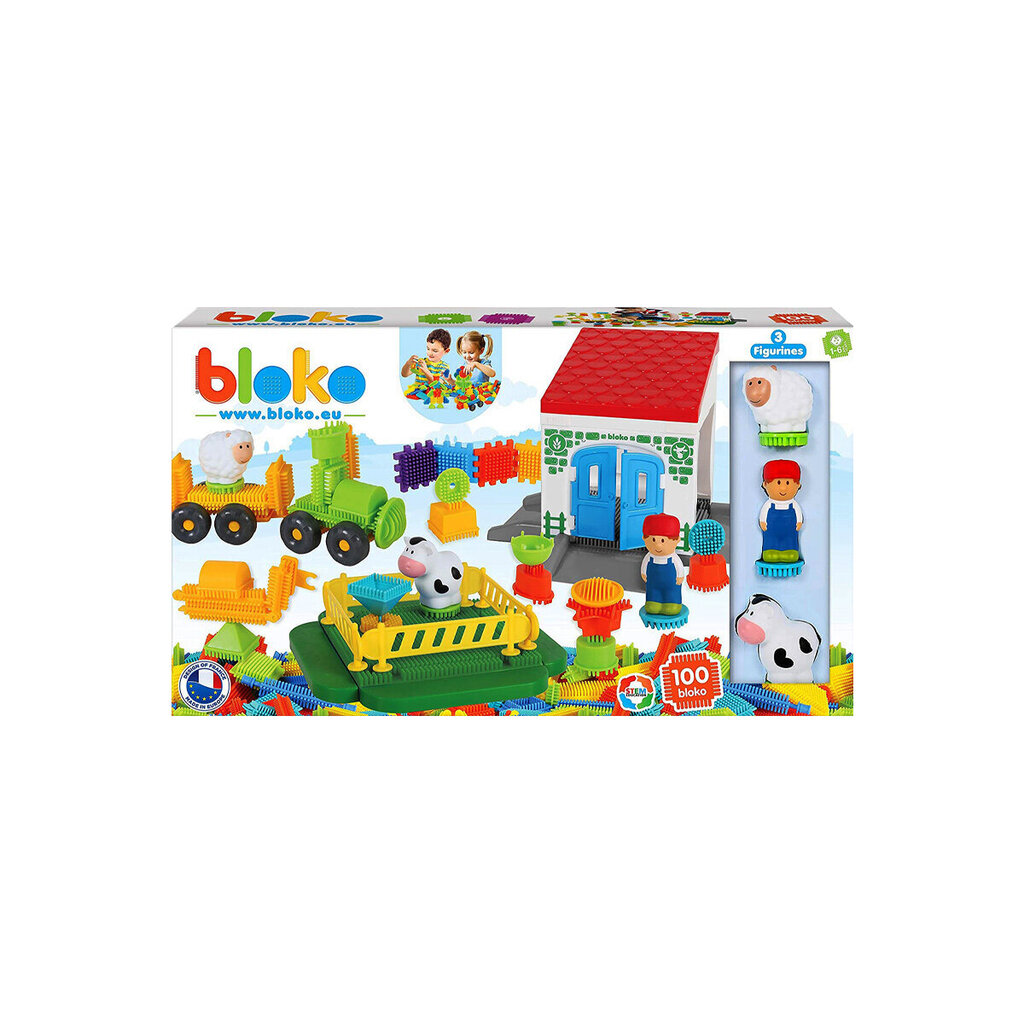 Mängukomplekt 100 osast koos farmi ja kolme 3D figuuriga hind ja info | Arendavad mänguasjad | kaup24.ee