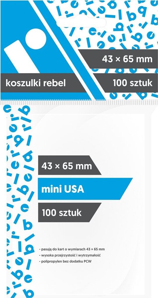 Kaardiümbrised Rebel Mini USA (43 x 65 mm), 100 tk. hind ja info | Lauamängud ja mõistatused | kaup24.ee