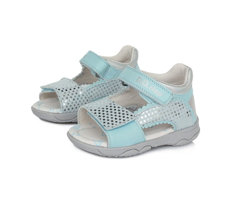 Nahast sandaalid tüdrukutele D.D.step.AC64-213BM, sinine hind ja info | Laste sandaalid | kaup24.ee