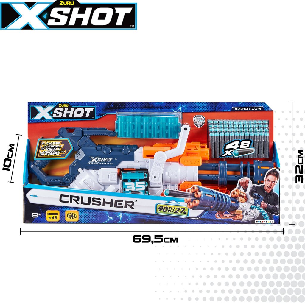 Pehmete odadega mängupüss, ZURU X-Shot Crusher, 8+ цена и информация | Poiste mänguasjad | kaup24.ee