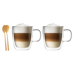ANDREJAS 2 THERMAL CUPS 350ML + 2 золотые чайные ложки цена и информация | Стаканы, фужеры, кувшины | kaup24.ee