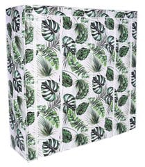Текстильный шкаф KAJA MIDI LEAVES с 12 полками - бело-зеленый цена и информация | Шкафы | kaup24.ee