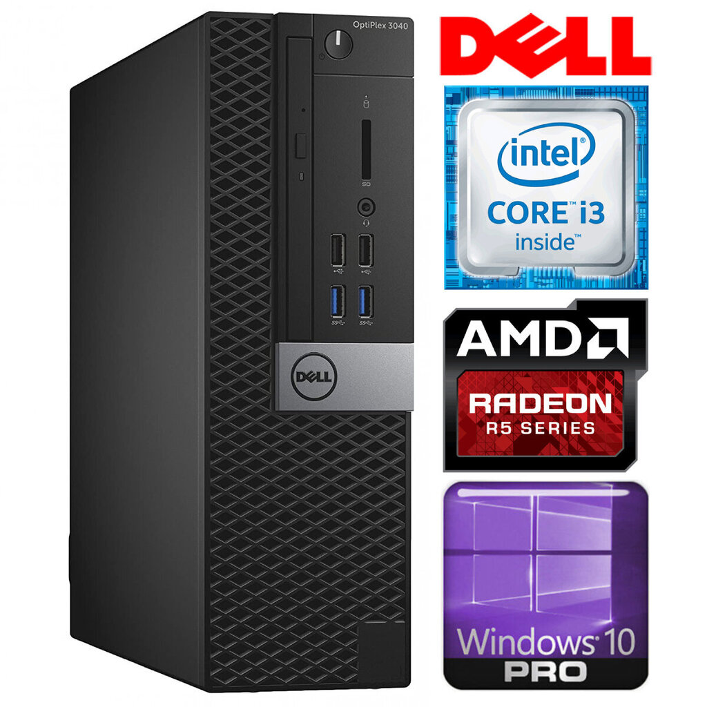 DELL 3040 SFF i3-6100 16GB 480SSD+2TB R5-340 2GB WIN10Pro цена и информация | Lauaarvutid | kaup24.ee