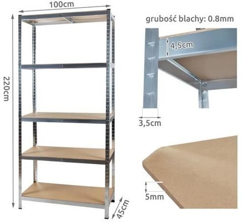 Hoiuriiul 220x100cm 1000kg hind ja info | Riiulid tööriistadele | kaup24.ee