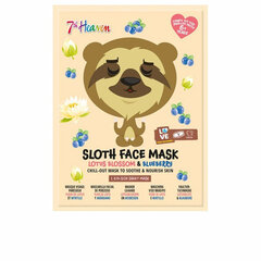 Tasandav mask 7th Heaven Animal Sloth Lotus Flower Mustikas (1 uds) hind ja info | Laste ja ema kosmeetika | kaup24.ee