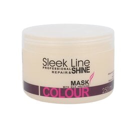 Niisutav ja sära andev juuksemask värvitud juustele Stapiz Sleek Line 250 ml цена и информация | Средства для укрепления волос | kaup24.ee