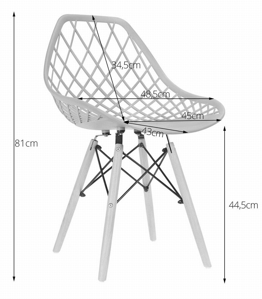 4-tooli komplekt Sakai, must/valge hind ja info | Söögitoolid, baaritoolid | kaup24.ee