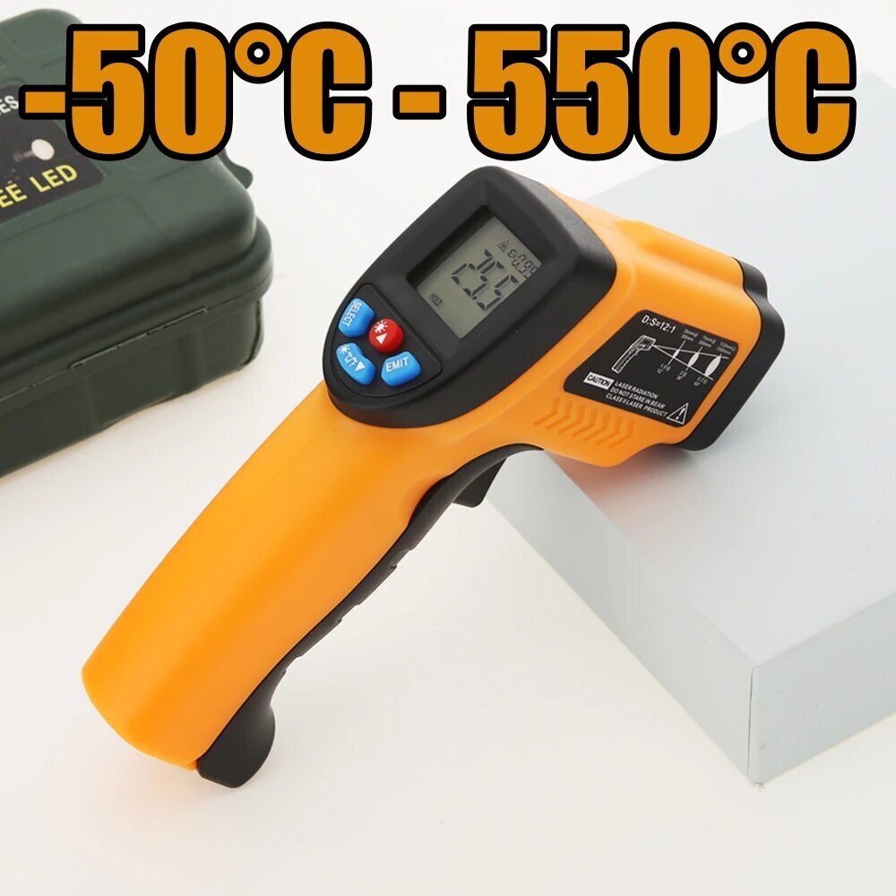 Kontaktivaba termomeeter G550IR | Alates 50 kuni 550° hind ja info | Mõõdikud (niiskus, temp, pH, ORP) | kaup24.ee