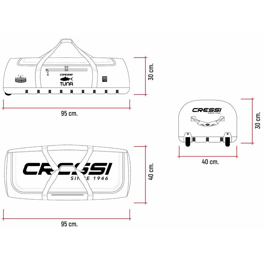 Spordikott Tuna Roll Cressi-Sub XUB976200 120 L цена и информация | Spordikotid, seljakotid | kaup24.ee