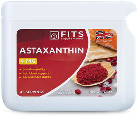 Toidulisand Astaksantiin 4 mg 90 geelkapslit hind ja info | Muud toidulisandid ja preparaadid | kaup24.ee