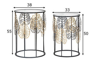 Набор из 2-х столов Glam 38, золото/черный цена и информация | Журнальные столики | kaup24.ee