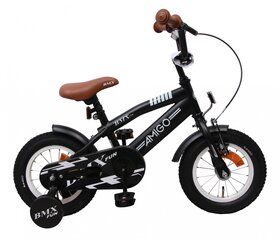 Laste jalgratas BMX AMIGO BMX Fun 12" 21 cm, matt must цена и информация | Велосипеды | kaup24.ee