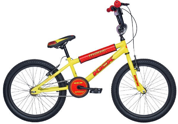 Laste BMX jalgratas "Magic BMX Kick" 16'' 25.4 cm, kollane/punane цена и информация | Jalgrattad | kaup24.ee