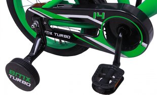 BMX lasteratas AMIGO BMX Turbo 14" 21 cm, roheline hind ja info | Jalgrattad | kaup24.ee