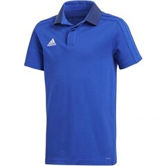 T-särk poistele Adidas Condivo 18 Cotton Polo Junior, sinine hind ja info | Poiste särgid | kaup24.ee