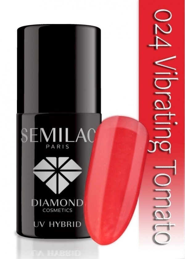 Hübriidküünelakk Semilac 024 Vibrating Tomato, 7 ml hind ja info | Küünelakid, küünetugevdajad | kaup24.ee