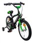 BMX lasteratas AMIGO BMX Fun 16" 28 cm, matt must/roheline цена и информация | Jalgrattad | kaup24.ee