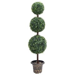 vidaXL kunsttaim pukspuu pallikujuline lillepotiga, roheline, 118 cm hind ja info | Kunstlilled | kaup24.ee