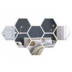 Декоративное акриловое зеркало Hex - серебро цена и информация | Зеркала | kaup24.ee