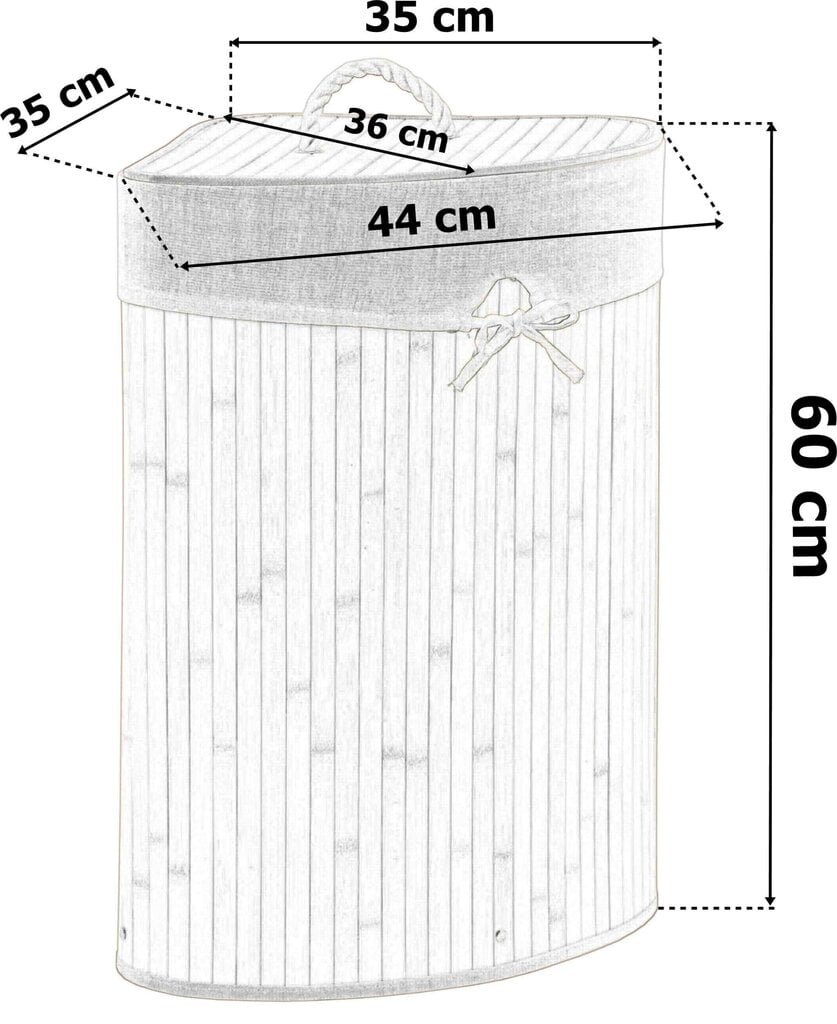 Bambusest pesukorv 60L must hall hind ja info | Vannitoa sisustuselemendid ja aksessuaarid | kaup24.ee