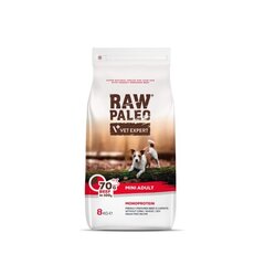 Сухой беззерновой корм Raw Paleo для собак мелких пород Adult Mini с говядиной, 8 кг цена и информация | Сухой корм для собак | kaup24.ee