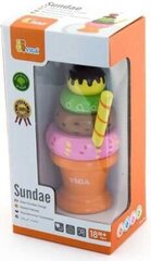 Деревянная пирамида - мороженое Viga Toys, оранжевая цена и информация | Игрушки для девочек | kaup24.ee