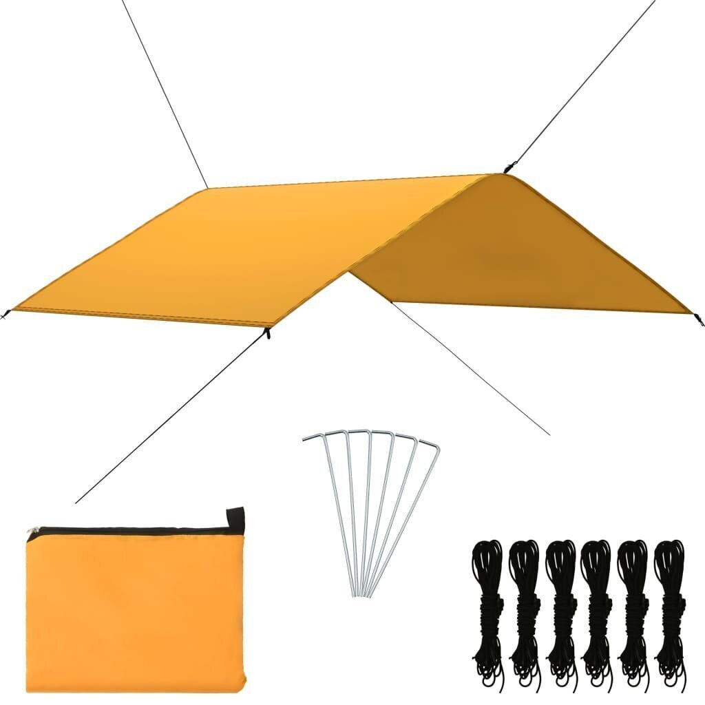 vidaXL õuepresent, 4 x 4 m, kollane hind ja info | Päikesevarjud, markiisid ja alused | kaup24.ee