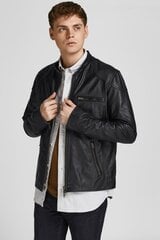 Кожаная куртка JACK &amp; JONES 12204667BLACK-L цена и информация | Мужские куртки | kaup24.ee