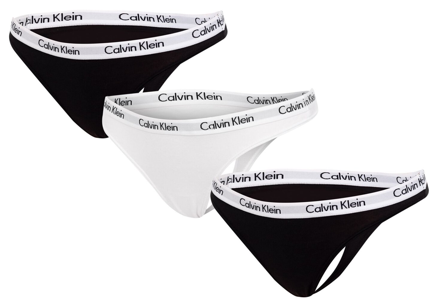 Calvin Klein naiste stringiga, 3 paari, BLACK/WHITE QD3587E WZB 19885 цена и информация | Naiste aluspüksid | kaup24.ee