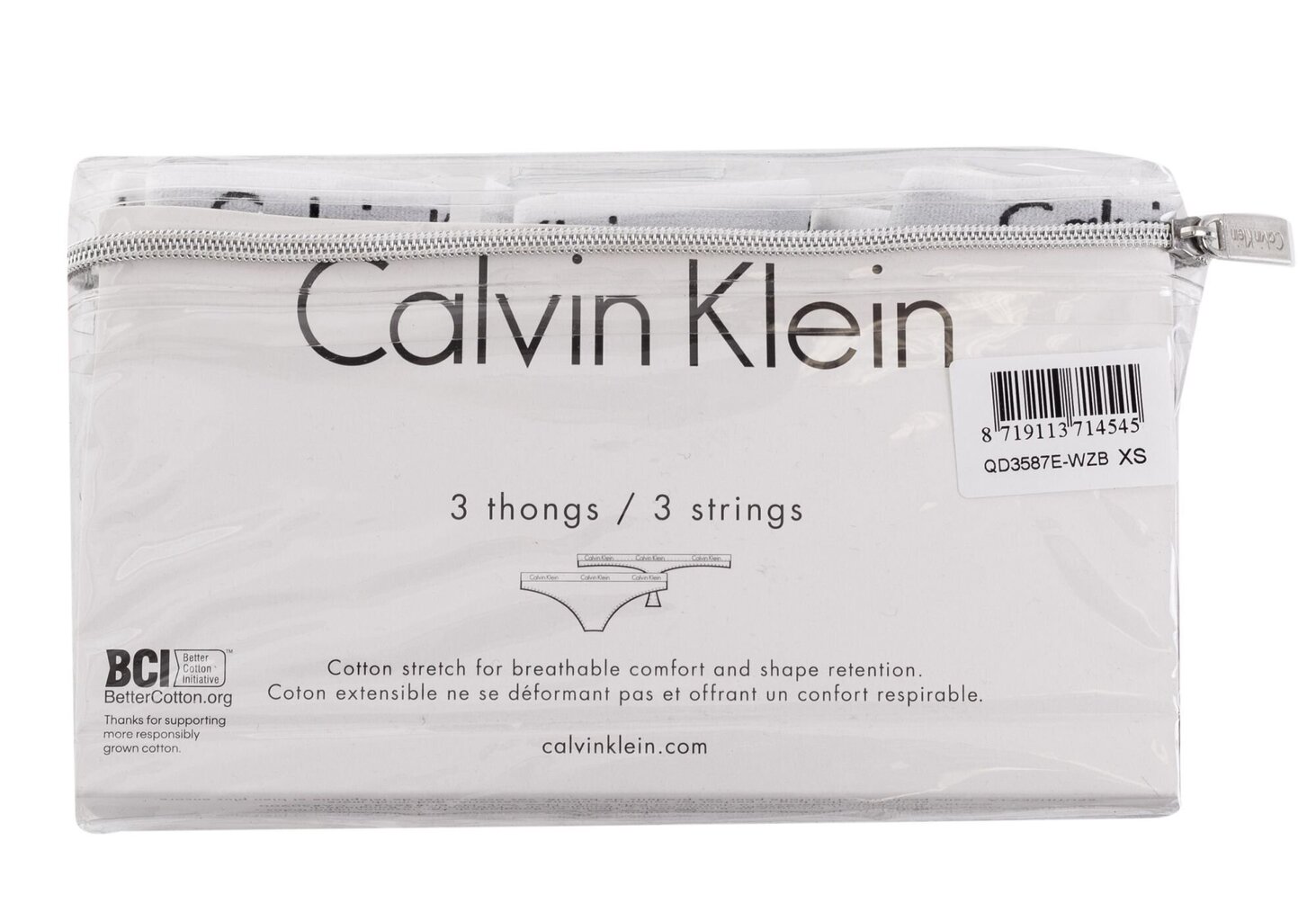 Calvin Klein naiste stringiga, 3 paari, BLACK/WHITE QD3587E WZB 19885 цена и информация | Naiste aluspüksid | kaup24.ee