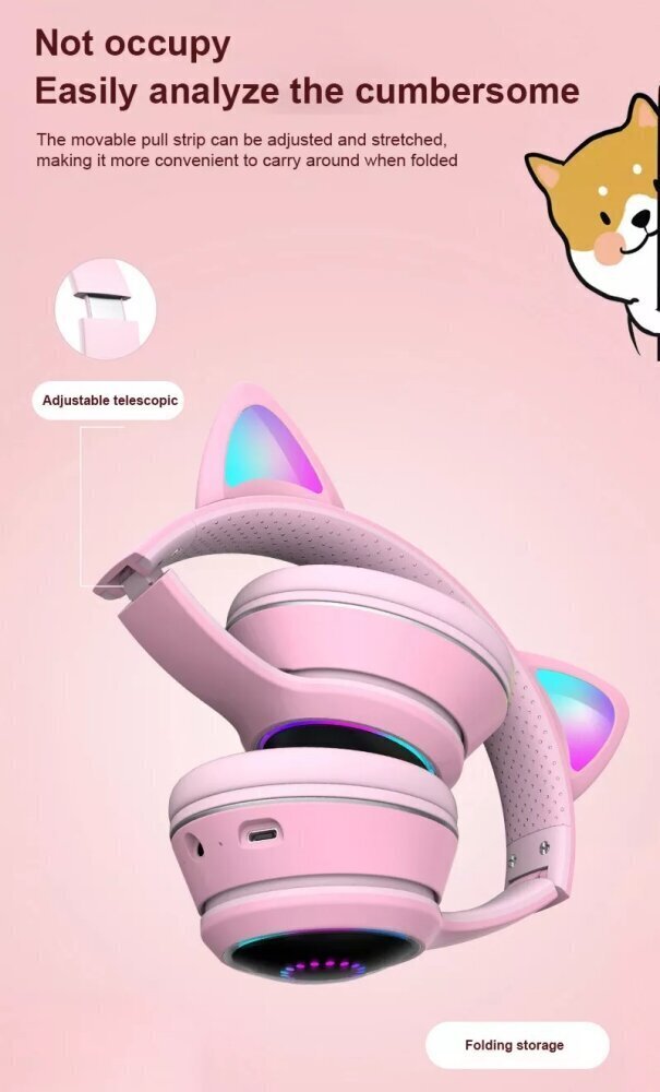 Cat Ears RGB, pink цена и информация | Kõrvaklapid | kaup24.ee