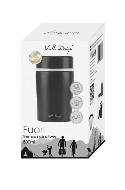 Vialli Design toidutermos Fuori, 500 ml, must цена и информация | Termosed, termostassid | kaup24.ee