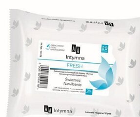 Влажные салфетки для интимной гигиены AA Intymna Fresh, 20 шт. цена и информация | Средства для интимной гигиены | kaup24.ee