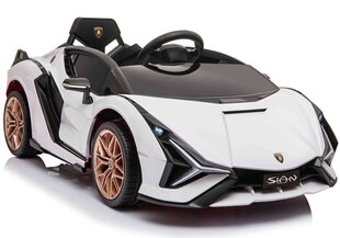Ühekohaline laste elektriauto Lamborghini Sian, valge hind ja info | Laste elektriautod | kaup24.ee