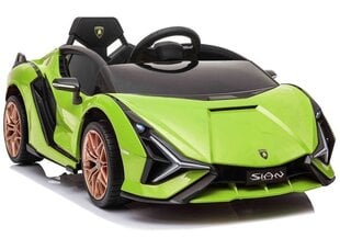 Ühekohaline laste elektriauto Lamborghini Sian, roheline цена и информация | Электромобили для детей | kaup24.ee