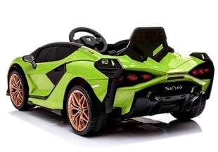Одноместный детский электромобиль Lamborghini Sian, зеленый цена и информация | Электромобили для детей | kaup24.ee