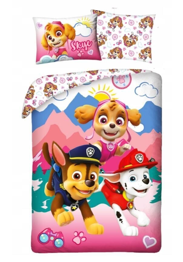 Laste voodipesukomplekt Paw Patrol, 140 x 200 cm, 2-osaline цена и информация | Beebide ja laste voodipesu | kaup24.ee